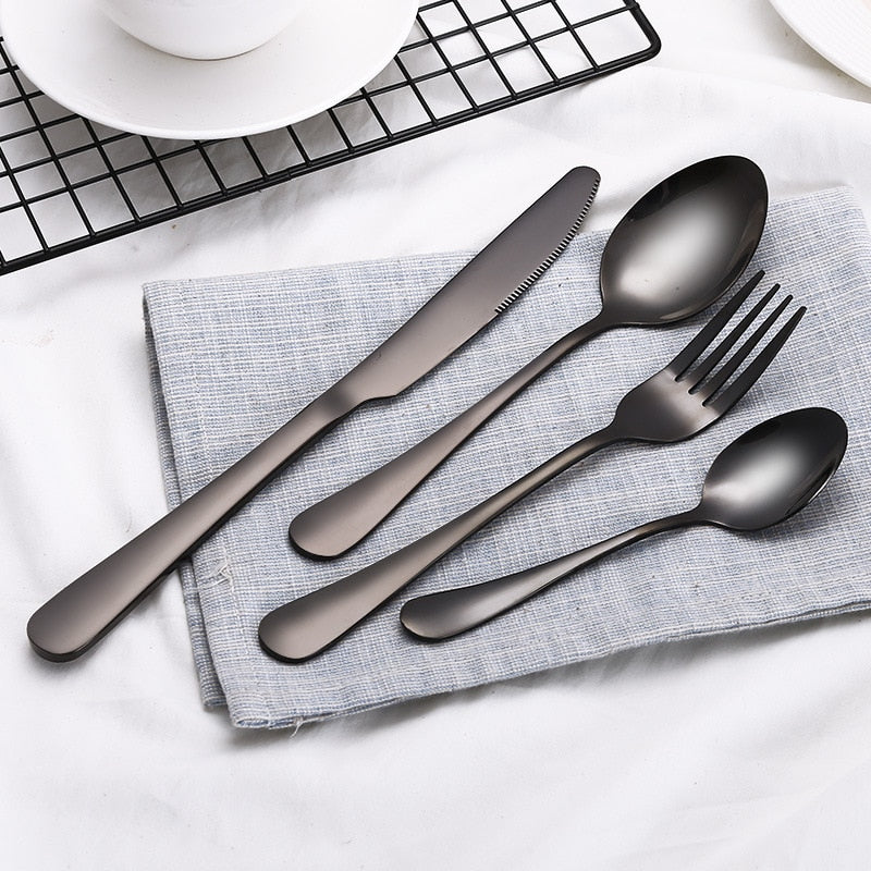 Black Cutlery Set Dinnerware